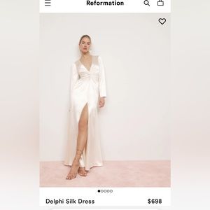 Reformation Delphi Silk Dress, new with tags, size 2